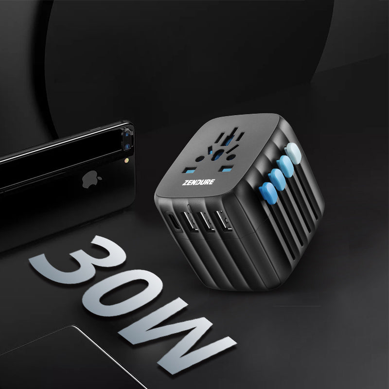 Portable Fast Charging Cube Wall Charger, with 4 USB Outports & 30W PD Charging, for Office, Travel & More