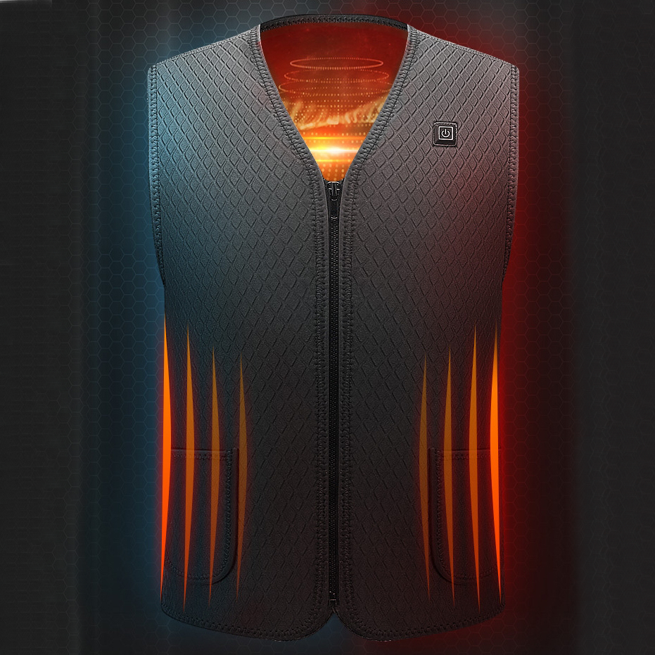 USB Electric Heating Vest, with 5 Heating Areas, 1min Rapid Heating, Intelligent Temperature Control and Insulation, for Winter & Outdoor Activities (Black)