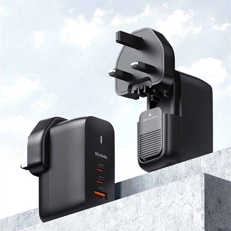 65W Phone Charger with 2 USB-C & 1 USB-A Ports, for Phone & Laptop