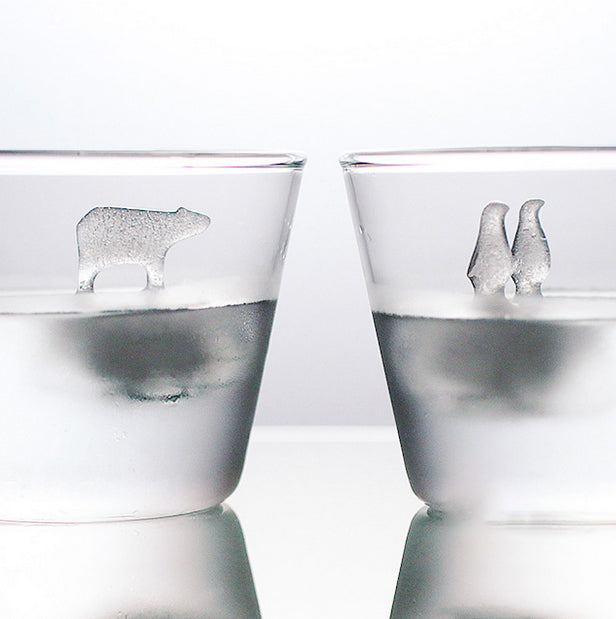 Polar Bear and Penguins Silicone Ice Mold 2pcs Set, for Party, Whisky, Cocktail & More