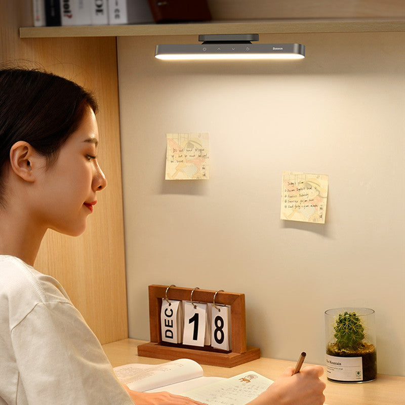 Rechargeable Magnetic LED Desk Lamp with Stepless Dimming, for Study, Cabinet, Bedside