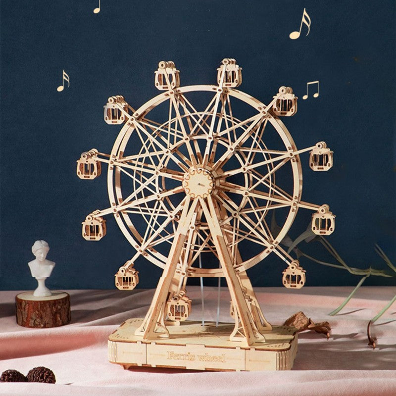 3D DIY Music Wooden Puzzle Sky Wheel, for Adults and Teens