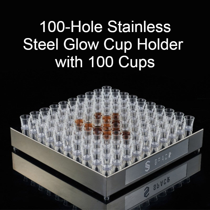 The Coolest Cup Holder with 100 Holes & Acrylic/Stainless Steel Material, for Birthday, Wedding, Holiday Party and More