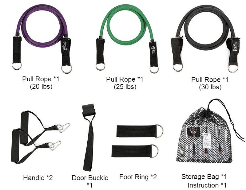 Multifunction Home Latex Fitness Pull Rope, Portable Exercise Equipment Tensile Elastic Resistance Band