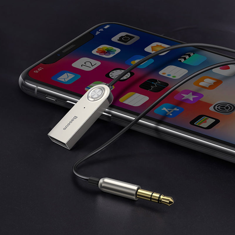 Wireless Bluetooth Transmitter with Bluetooth 5.0, AUX 3.5mm Bluetooth Adapter and Stable Connection, For Hands-free Calling, Music and Navigation