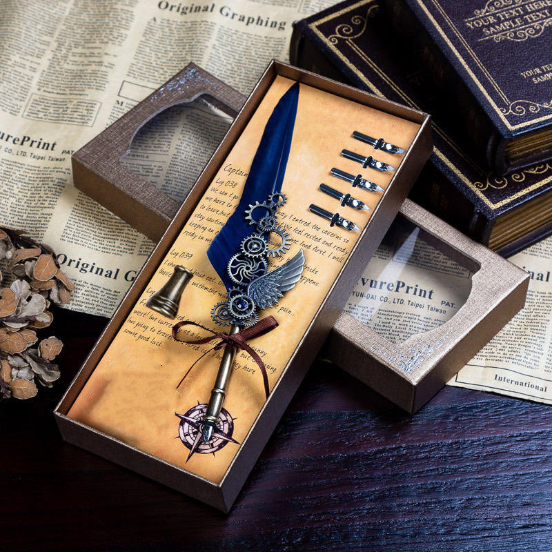Vintage Mechanical Feather Pen