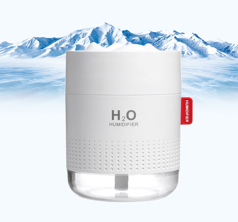 USB Ultrasonic Silent Humidifier, with Delicate Spray, Two Light Modes, 500ml Water Tank and Anti Dry Burning Protection, for Sleeping, Working, Studying and More