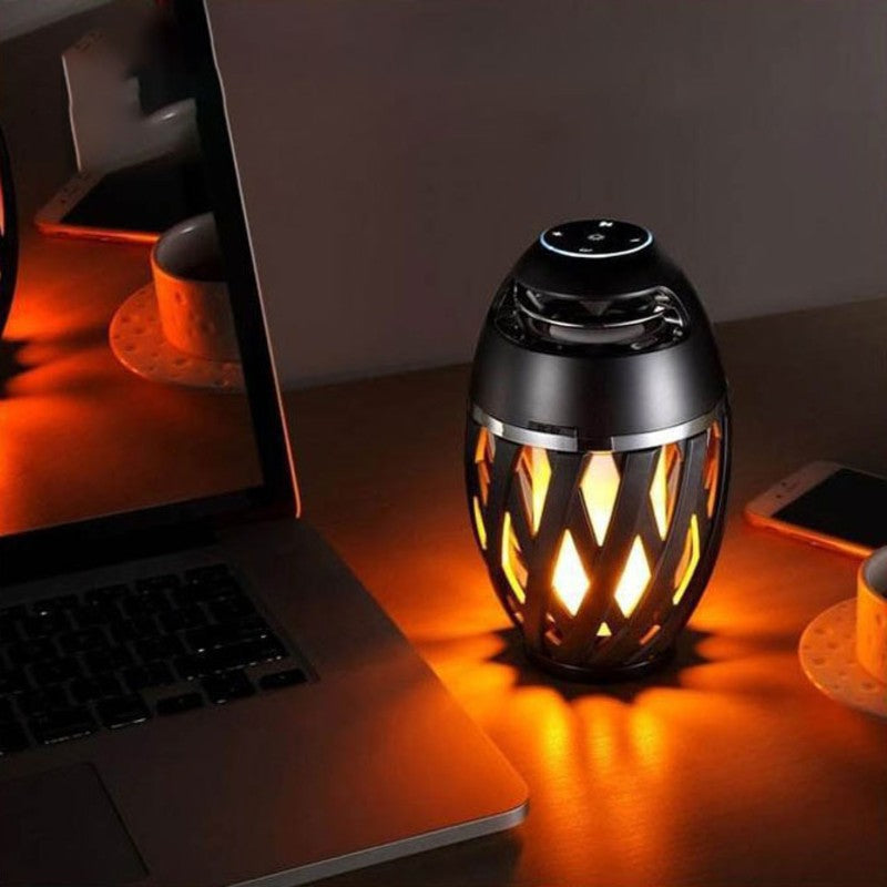 Rechargeable LED Flame Lamp Bluetooth Speaker, Best Gift for New Year, Valentine's Day, Wedding & More