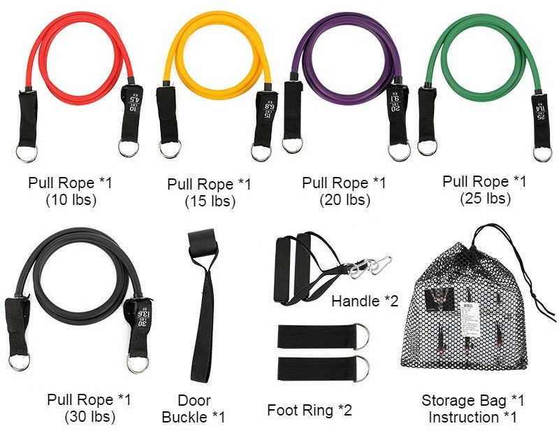 Multifunction Home Latex Fitness Pull Rope, Portable Exercise Equipment Tensile Elastic Resistance Band