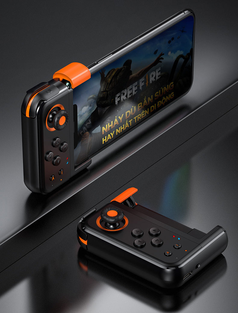 Wireless Bluetooth Mobile Game Controller with Flexible Joystick, Programmable Buttons & Ambient Light, for All Phones