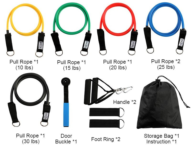 Multifunction Home Latex Fitness Pull Rope, Portable Exercise Equipment Tensile Elastic Resistance Band