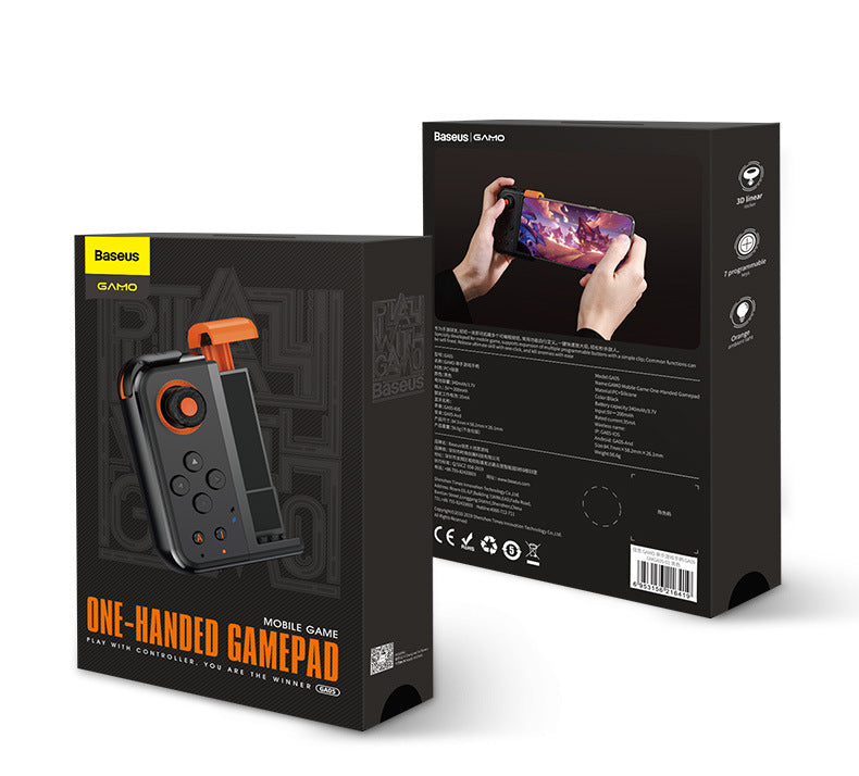 Wireless Bluetooth Mobile Game Controller with Flexible Joystick, Programmable Buttons & Ambient Light, for All Phones