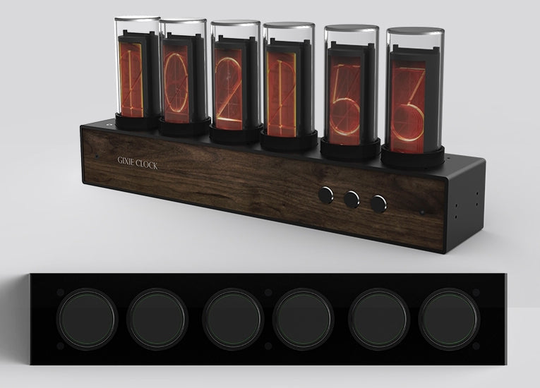 DIY Solid Wood Glow Tube 6-Bit Digital Clock with 7 Modes, Magnetic Design, Adjustable Color and Precise Timing, The Best Handmade Gift for Him or Her