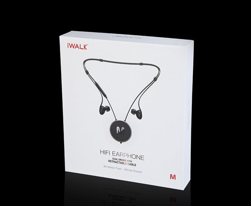 Neckband Headphones with Adjustable Design, Easy-to-Store Cable, Double Coil Design and High Sound Quality