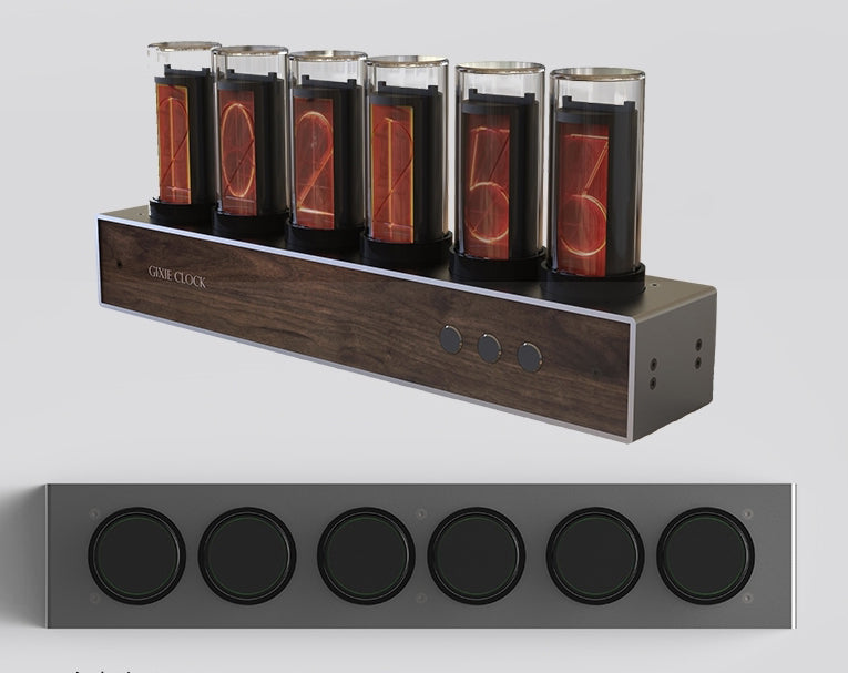 DIY Solid Wood Glow Tube 6-Bit Digital Clock with 7 Modes, Magnetic Design, Adjustable Color and Precise Timing, The Best Handmade Gift for Him or Her