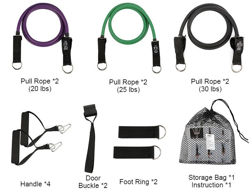 Multifunction Home Latex Fitness Pull Rope, Portable Exercise Equipment Tensile Elastic Resistance Band