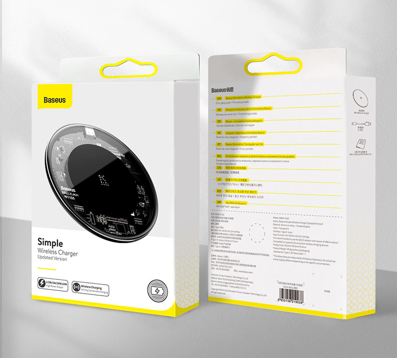 15W Fast Charging Transparent Wireless Charging Board with Glass Panel, Upgraded Coil & Universal Compatibility