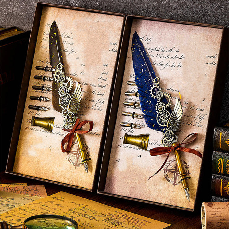 Vintage Mechanical Feather Pen