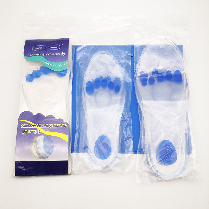 Transparent Liquid Silicone Insoles, with Arch Massage, Breathable and Shock Absorption Design, for Men and Women (1 Pair)