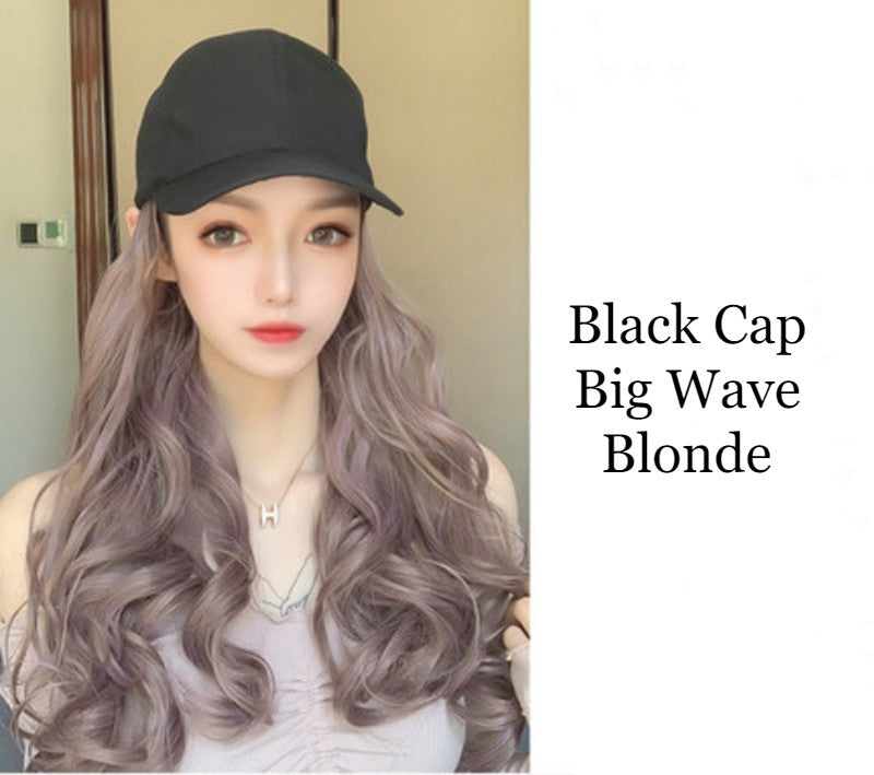 58cm Long Wavy Curly Large Volume Fluffy Wig with Cap