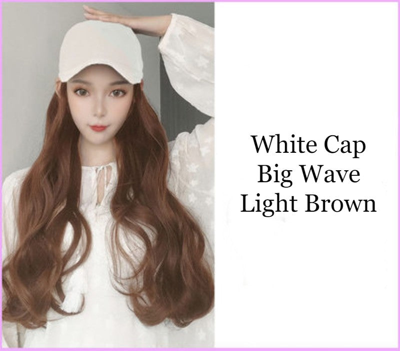 58cm Long Wavy Curly Large Volume Fluffy Wig with Cap