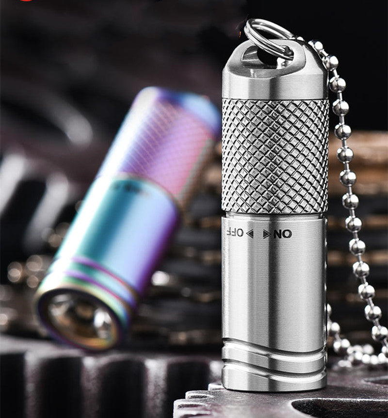 Outdoor Titanium Alloy Keychain Flashlight
