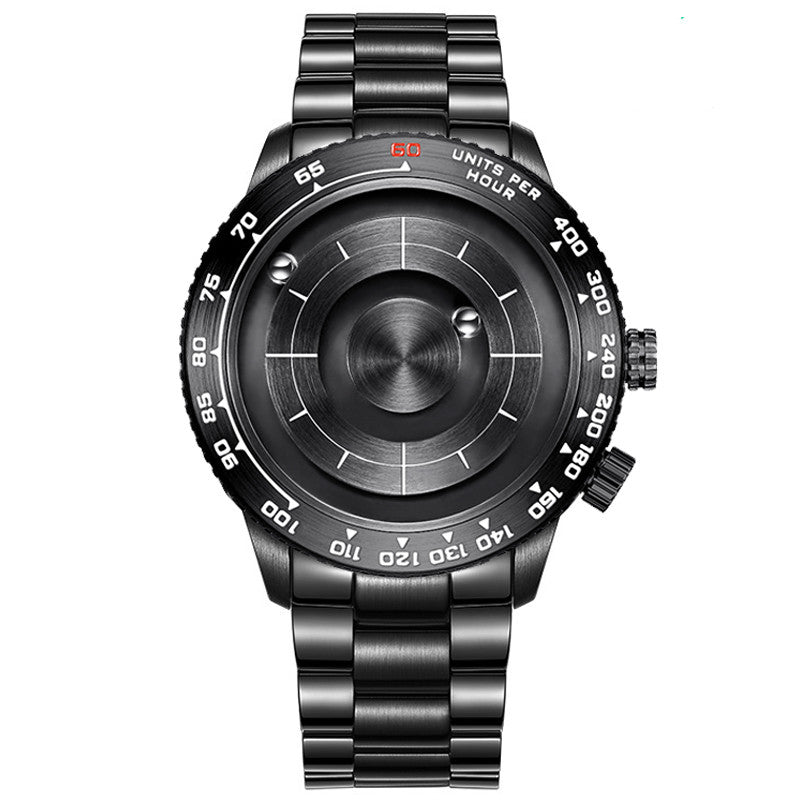 Cool Magnetic Levitation Men Watch, with No Mirror Design, Quartz Movement, Steel Strap & Waterproof