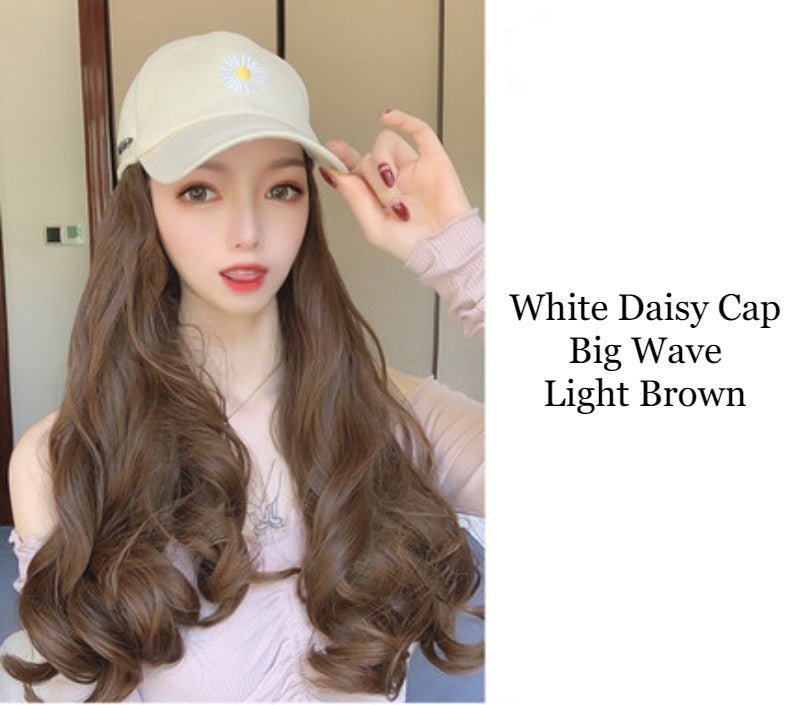 58cm Long Wavy Curly Large Volume Fluffy Wig with Cap