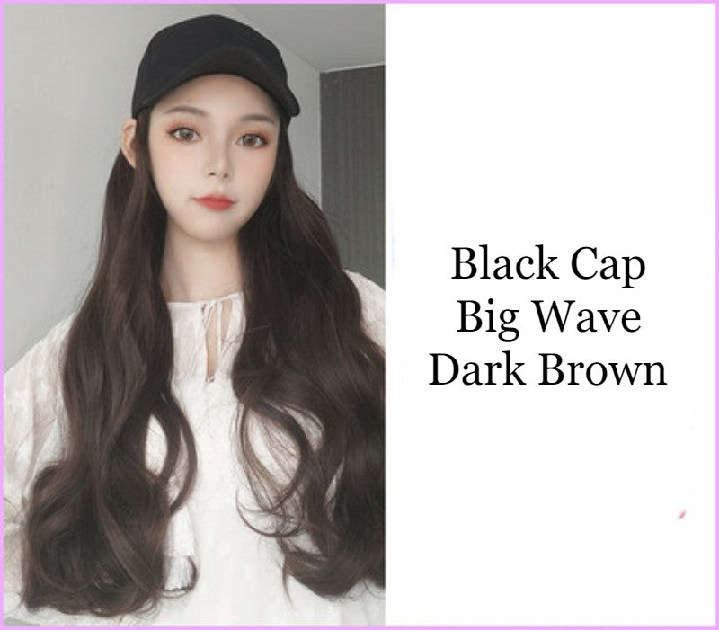 58cm Long Wavy Curly Large Volume Fluffy Wig with Cap