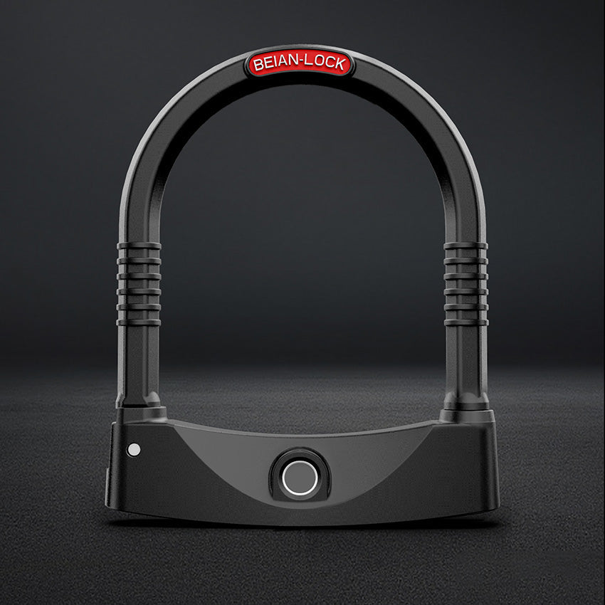 Rechargeable Smart Keys-free U-shaped Fingerprint Lock with Double Lock Technology, Smart Chip, Waterproof, Anti-rust, for Motorcycle, Bicycle, Electric Car & More