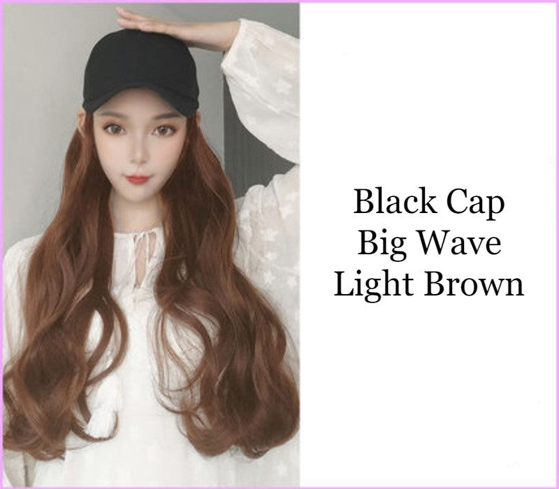 58cm Long Wavy Curly Large Volume Fluffy Wig with Cap