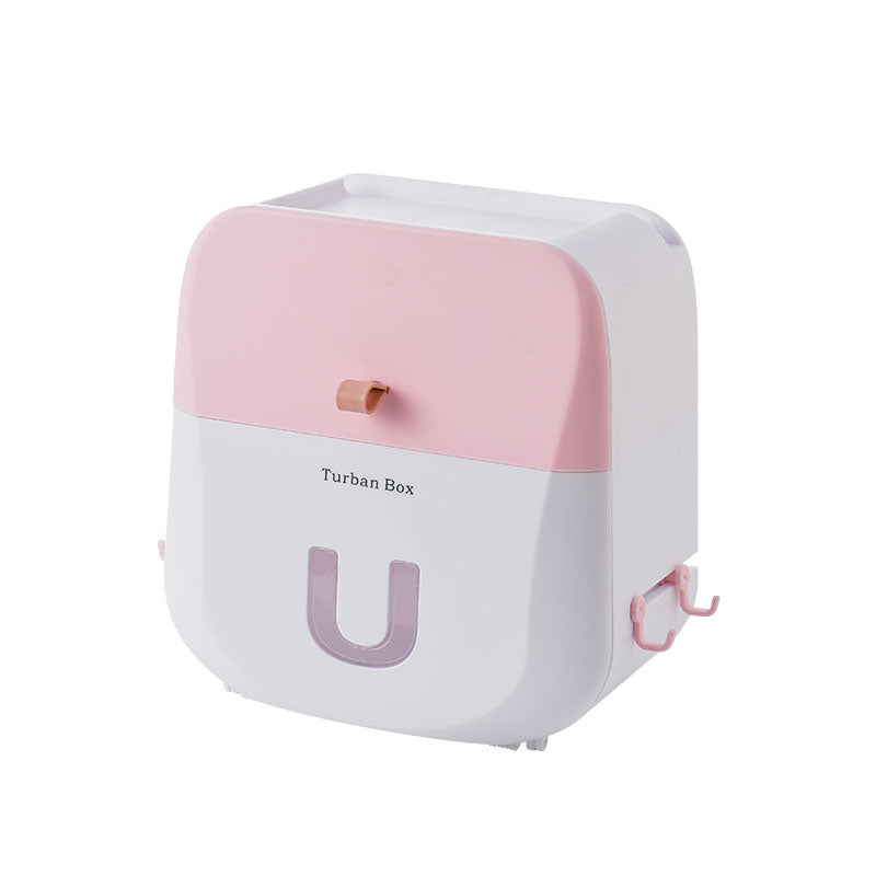 Waterproof & Punch-free Toilet Paper Storage Box & Shelf with Double-layer Design, Strong Bearing Capacity, One-click Opening and Hook