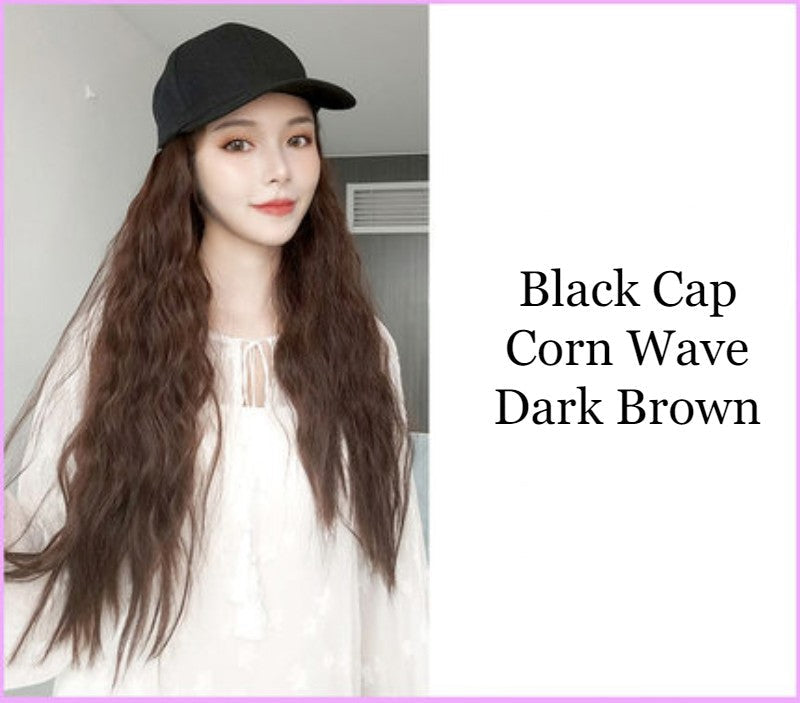 58cm Long Wavy Curly Large Volume Fluffy Wig with Cap