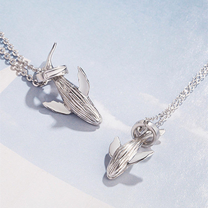 Whale Silver Couple Clavicle Chain