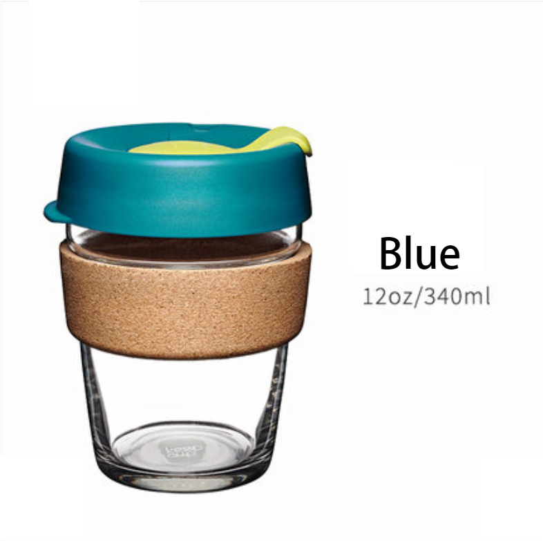 Reusable & Portable Glass Coffee Cup With Lid & Sleeve, For Home, Travel & More