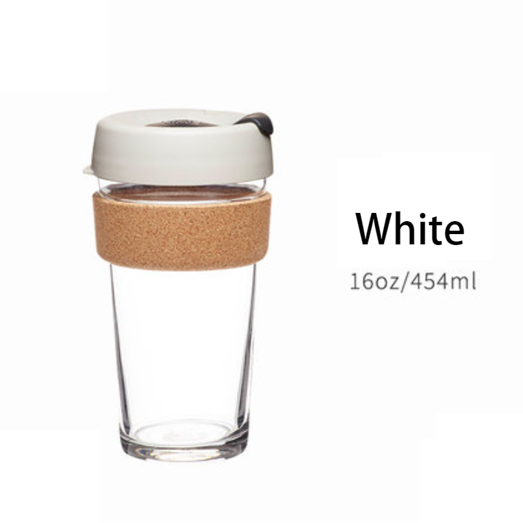 Reusable & Portable Glass Coffee Cup With Lid & Sleeve, For Home, Travel & More