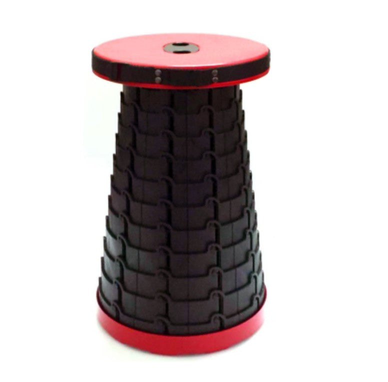 Portable & Lightweight Retractable Folding Stool, with Max Load 150Kg & Twelve Levels, for Fishing, BBQ, Outdoors, Indoors, Kitchen & More