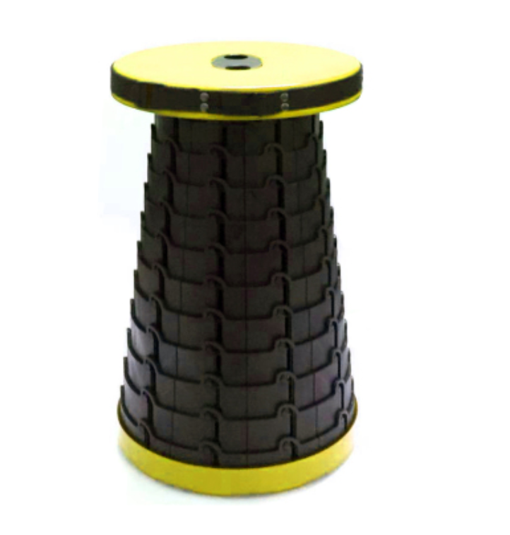 Portable & Lightweight Retractable Folding Stool, with Max Load 150Kg & Twelve Levels, for Fishing, BBQ, Outdoors, Indoors, Kitchen & More