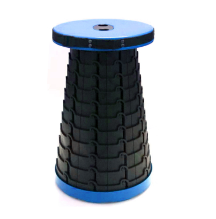 Portable & Lightweight Retractable Folding Stool, with Max Load 150Kg & Twelve Levels, for Fishing, BBQ, Outdoors, Indoors, Kitchen & More