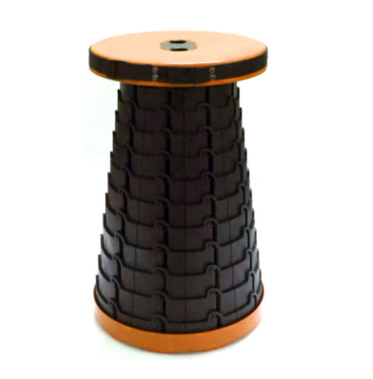 Portable & Lightweight Retractable Folding Stool, with Max Load 150Kg & Twelve Levels, for Fishing, BBQ, Outdoors, Indoors, Kitchen & More