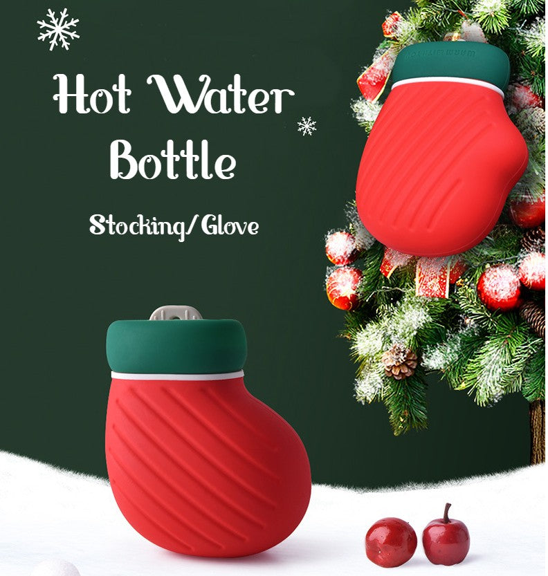 Portable Hot/Cold Water Bottle Microwave Safe with Spill-proof Cap and Anti-leak Material, for Warming & Pain Relief, Best Gift for Christmas, Festive, Holiday & New Year