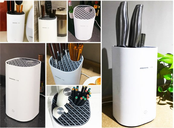Automatic Intelligent Disinfection Drying Knife Holder with UV Disinfection, High-Temperature Drying, Large Capacity, Washable Module & Energy Saving