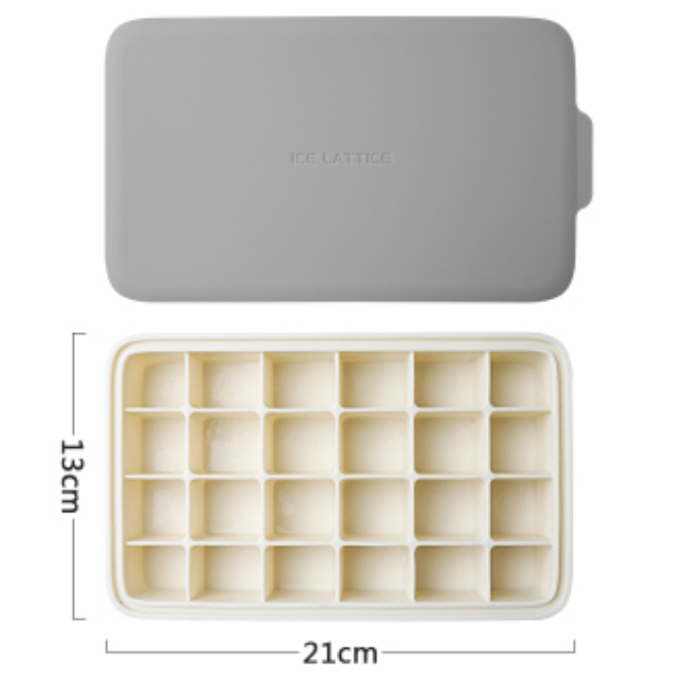 Silicone Ice Mold with 12 Hexagon or 24 Square Cavities, with Food Grade Silicone, Dustproof Lid, Dishwasher Safe and Easy to Demold