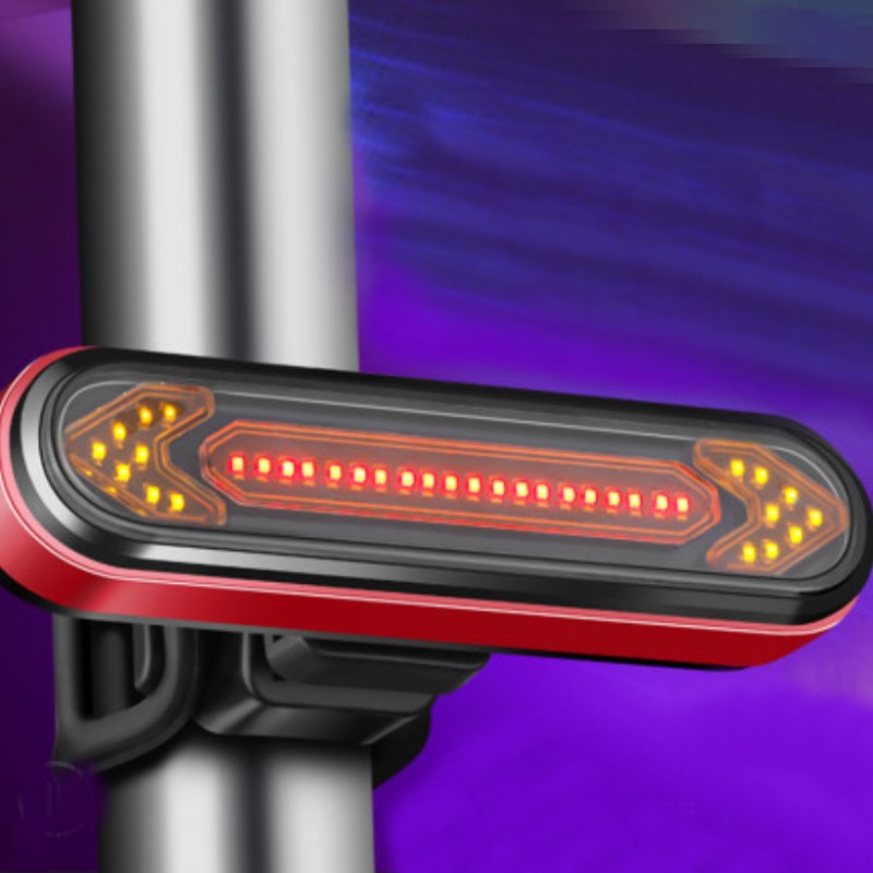 Wireless Remote Control Bicycle Steering Taillight, with Turn Signal, Brake Light and Flashing Warning Light, for Safe Cycling