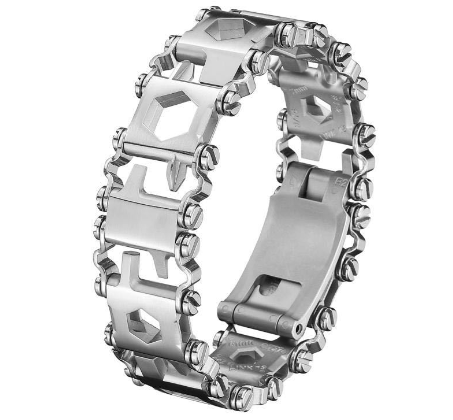 29-in-1 Multifunctional Stainless Steel Watch Strap/Bracelet, with 29 Hidden Practical Tools, for Sailing, Travel, Camping & Hiking