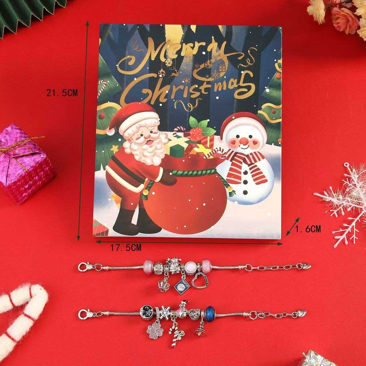 24 Days Christmas Countdown Advent Calendar Bracelet Set