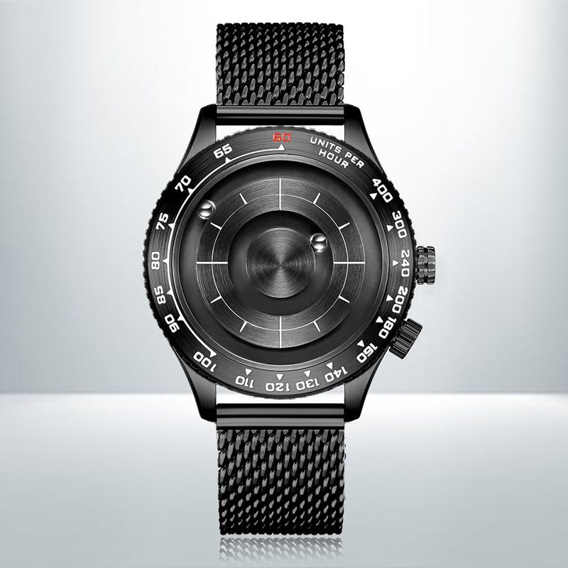 Cool Magnetic Levitation Men Watch, with No Mirror Design, Quartz Movement, Steel Strap & Waterproof