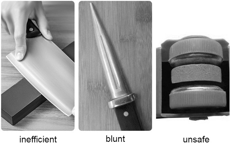 Rechargeable Multifunctional Electric Knife Sharpener, with 6 Replaceable Grinding Discs, for Dull Knives