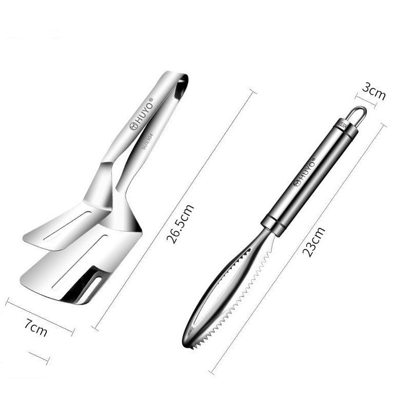 Multifunctional Stainless Steel Spatula with Tong, for Eggs, Meats, Sandwiches