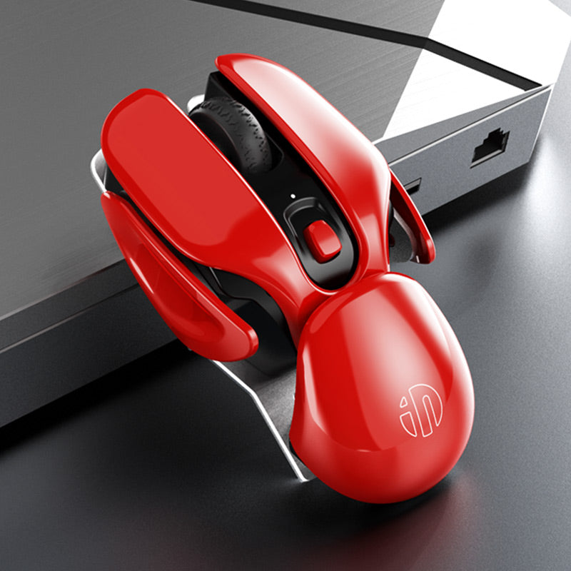 Rechargeable Wireless Mouse with Three DPI Adjustable, Mute Design, Aluminum Alloy Bottom & Sci-Fi Look, for Gamer, Study & Work
